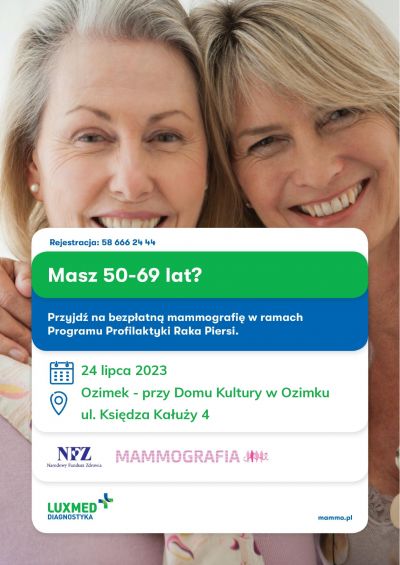 Mammografia Ozimek 24 lipca 